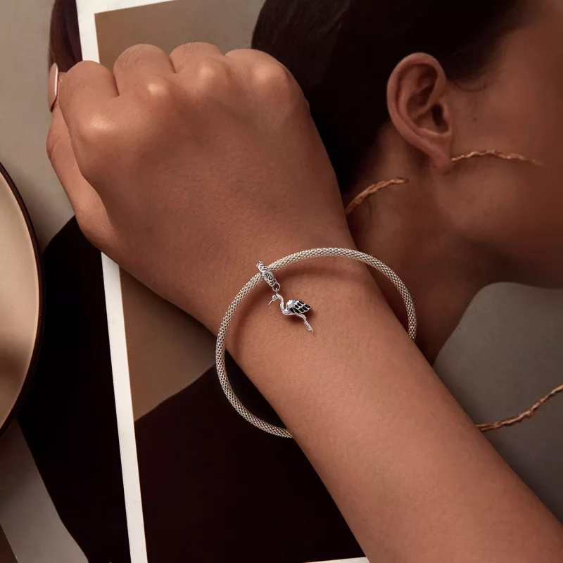 (afbeelding voor) Pandora-stijl Witte Ooievaar Hanger - SCC2635 - Bekijken 5