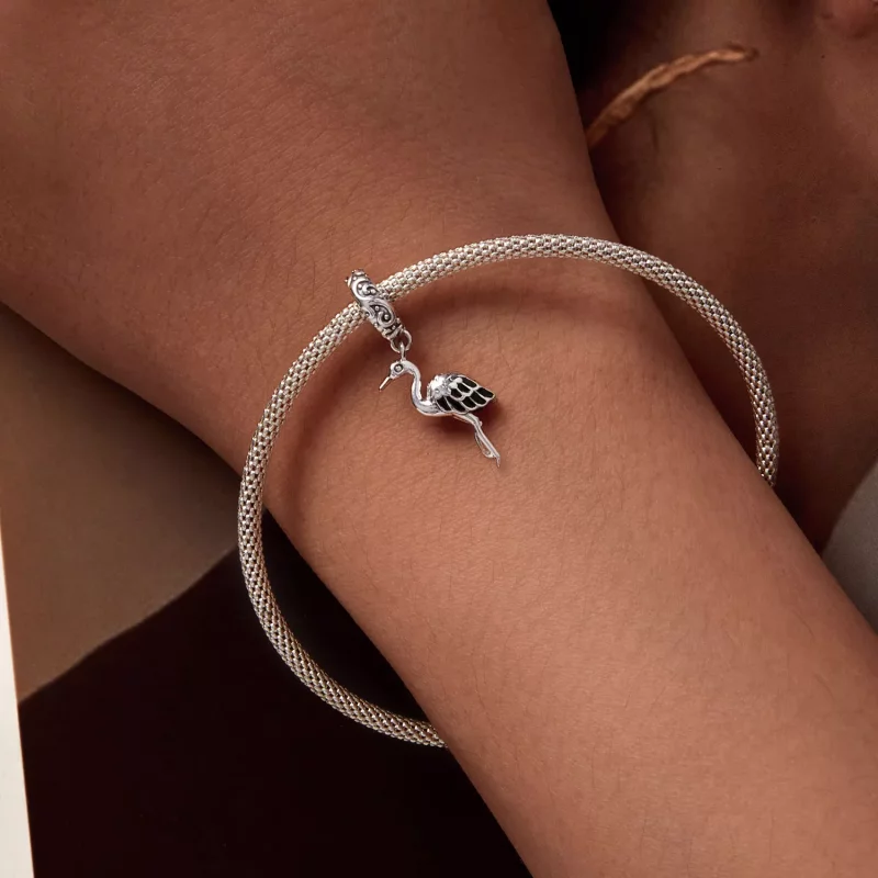 (afbeelding voor) Pandora-stijl Witte Ooievaar Hanger - SCC2635 - Bekijken 6