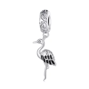 Pandora-stijl Witte Ooievaar Hanger - SCC2635 (afbeelding voor) Pandora-stijl Witte Ooievaar Hanger - SCC2635
