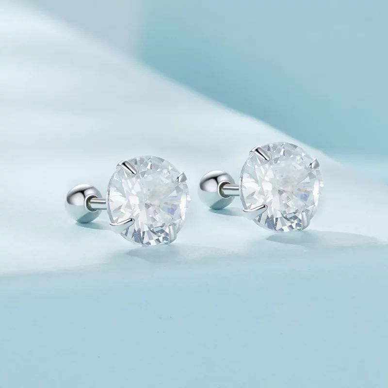 (afbeelding voor) Pandora-stijl Witte Zirkonium Studs Oorbellen - SCE1646-L - Bekijken 2