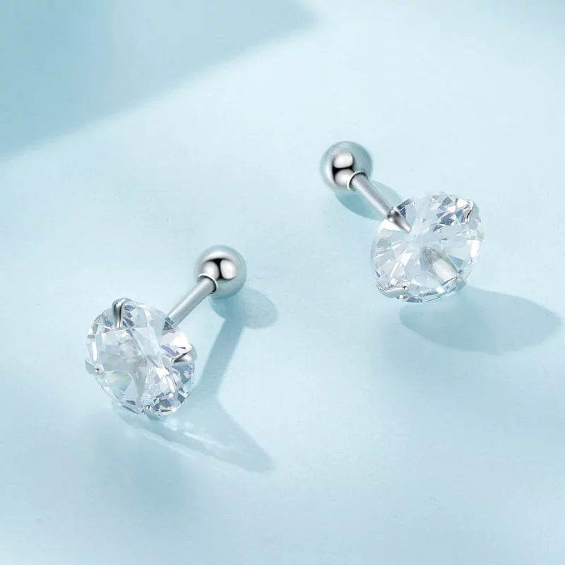 (afbeelding voor) Pandora-stijl Witte Zirkonium Studs Oorbellen - SCE1646-L - Bekijken 3