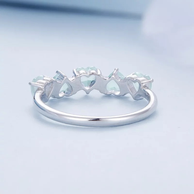 (afbeelding voor) Pandora Stijl Zeeblauwe Hart Ring - BSR406 - Bekijken 4