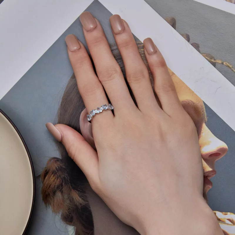 (afbeelding voor) Pandora Stijl Zeeblauwe Hart Ring - BSR406 - Bekijken 6