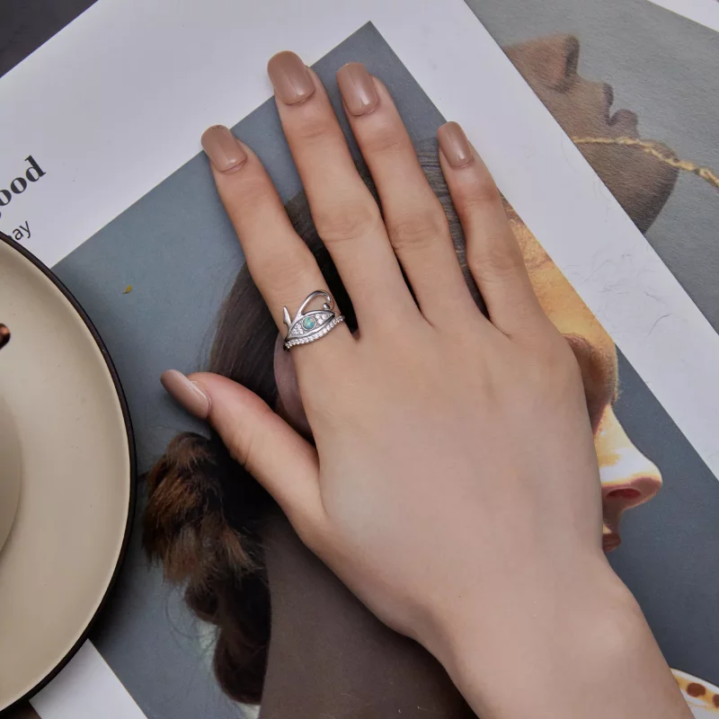 (afbeelding voor) Pandora Stijl Zircon Oog van Horus Ring - BSR403 - Bekijken 5