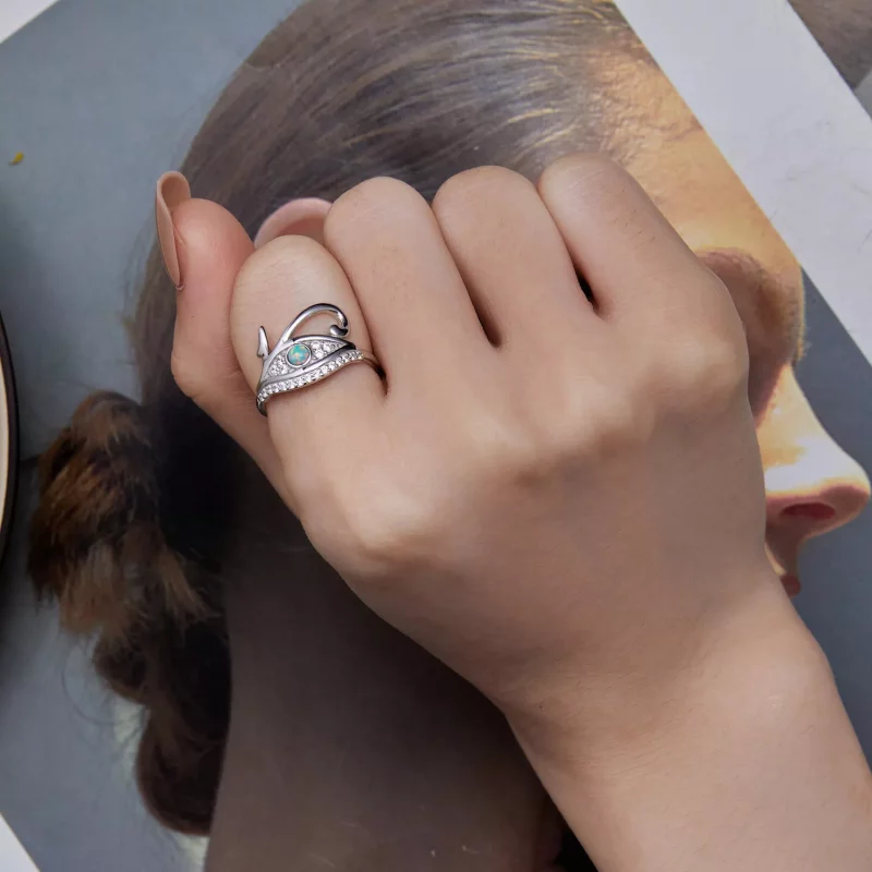 (afbeelding voor) Pandora Stijl Zircon Oog van Horus Ring - BSR403 - Bekijken 7