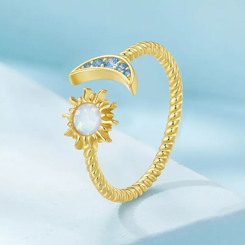 (afbeelding voor) Pandora Stijl Zon, Maan en Sterren Open Ring - SCR796-B - Bekijken 2