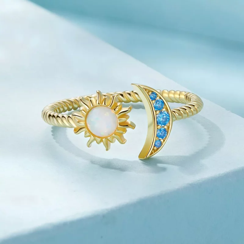 (afbeelding voor) Pandora Stijl Zon, Maan en Sterren Open Ring - SCR796-B - Bekijken 3
