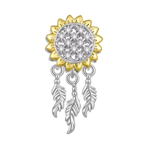 Pandora-stijl Zonnebloem Dromenvanger Bedel - BSC820 (afbeelding voor) Pandora-stijl Zonnebloem Dromenvanger Bedel - BSC820