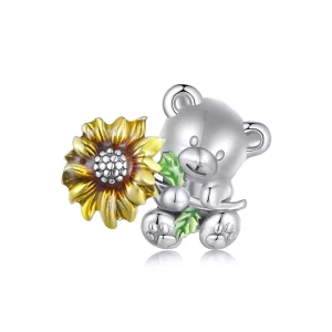 Pandora Stijl Zonnebloem en Beer Bedel - SCC2560 (afbeelding voor) Pandora Stijl Zonnebloem en Beer Bedel - SCC2560