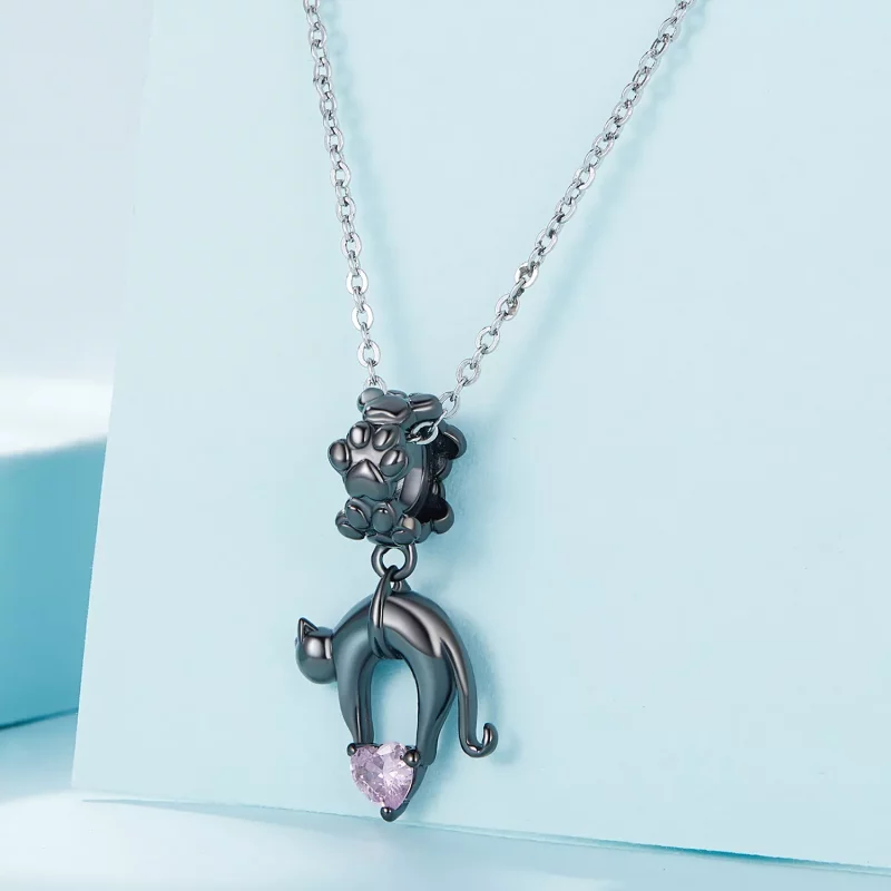 (afbeelding voor) Pandora-stijl Zwarte Kat Hanger - SCC2519 - Bekijken 2
