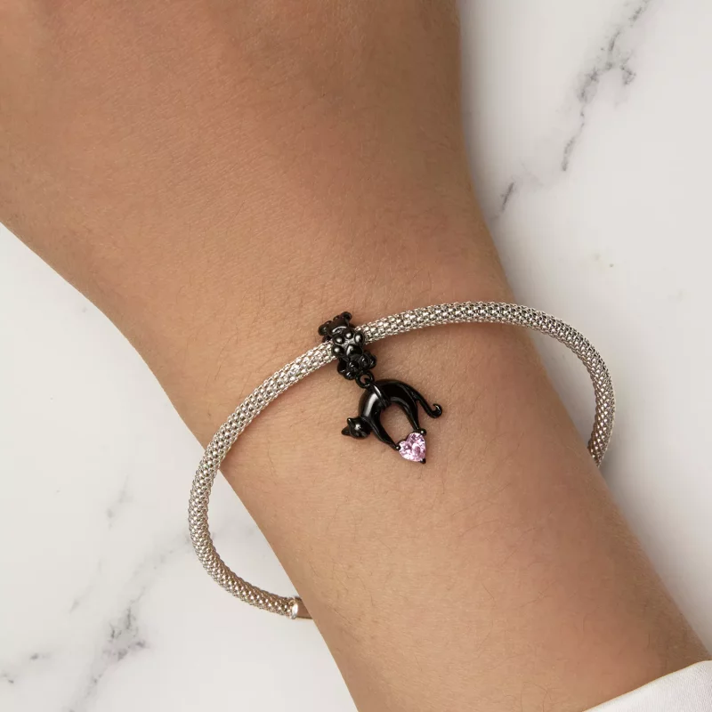 (afbeelding voor) Pandora-stijl Zwarte Kat Hanger - SCC2519 - Bekijken 5