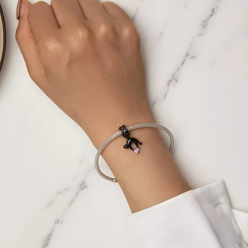 (afbeelding voor) Pandora-stijl Zwarte Kat Hanger - SCC2519 - Bekijken 6