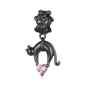 Pandora-stijl Zwarte Kat Hanger - SCC2519 (afbeelding voor) Pandora-stijl Zwarte Kat Hanger - SCC2519