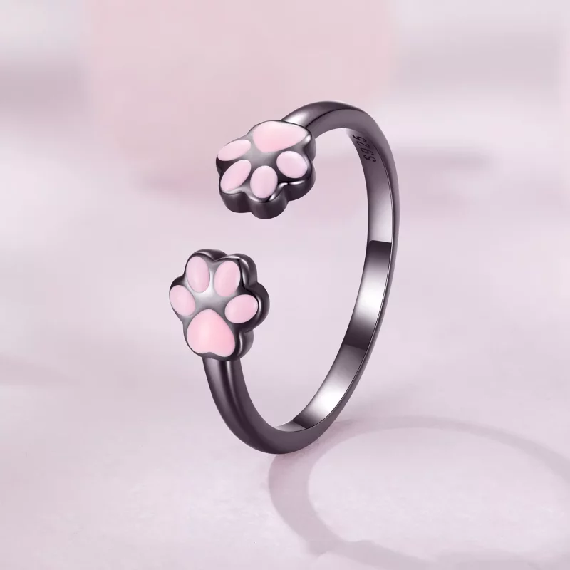 (afbeelding voor) Pandora stijl Zwarte Kat Klauw Open Ring - SCR913 - Bekijken 2