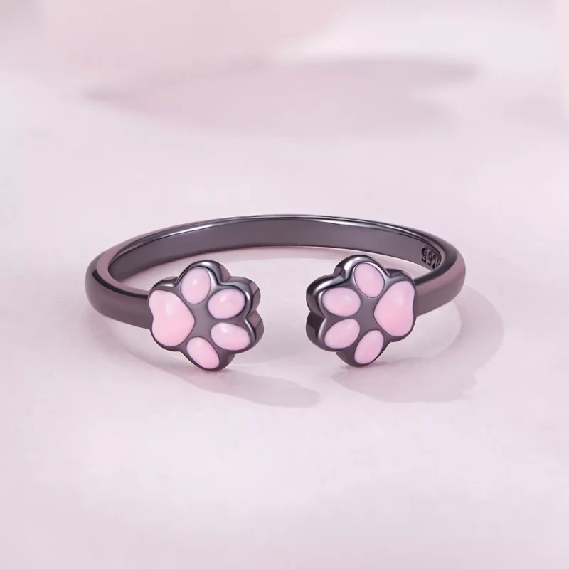 (afbeelding voor) Pandora stijl Zwarte Kat Klauw Open Ring - SCR913 - Bekijken 7