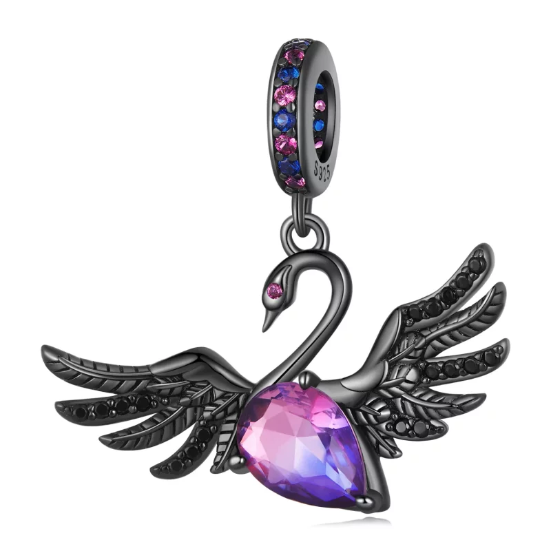 (afbeelding voor) Pandora-stijl Zwarte Zwaan Hanger - SCC2490 - Bekijken 6