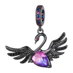 (afbeelding voor) Pandora-stijl Zwarte Zwaan Hanger - SCC2490