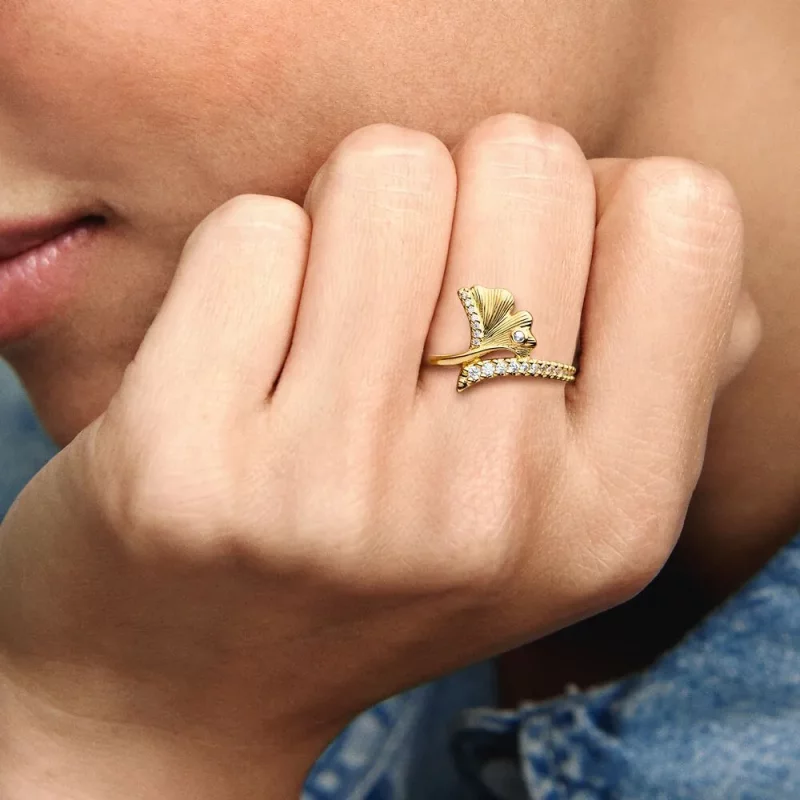(afbeelding voor) Pandora Ginkgo 14k 镀金戒指 - 162444C01 - Bekijken 6