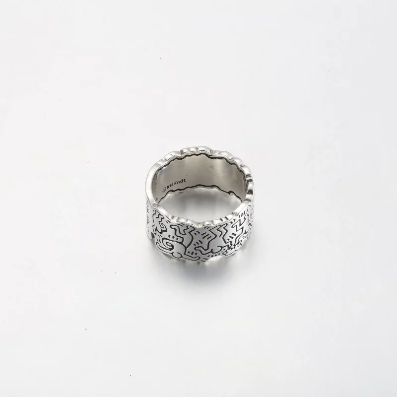 (afbeelding voor) Keith Haring™ x Pandora Lijnkunst Liefde & Mensen Brede Ring - 192222C01 - Bekijken 5