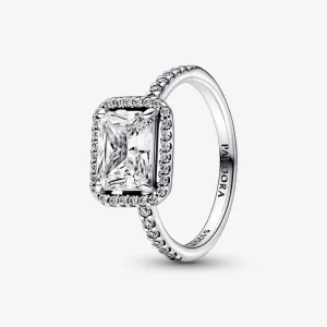 Pandora Rechthoekige Sparkling Halo Ring - 192391C01 (afbeelding voor) Pandora Rechthoekige Sparkling Halo Ring - 192391C01