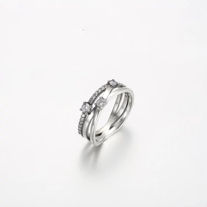 (afbeelding voor) Pandora Sparkling Triple Band Ring - 199400C01 - Bekijken 2