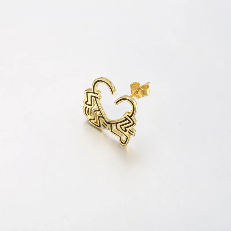 (afbeelding voor) Keith Haring™ x Pandora Walking Heart Stud Oorbel - 262221C01 - Bekijken 2