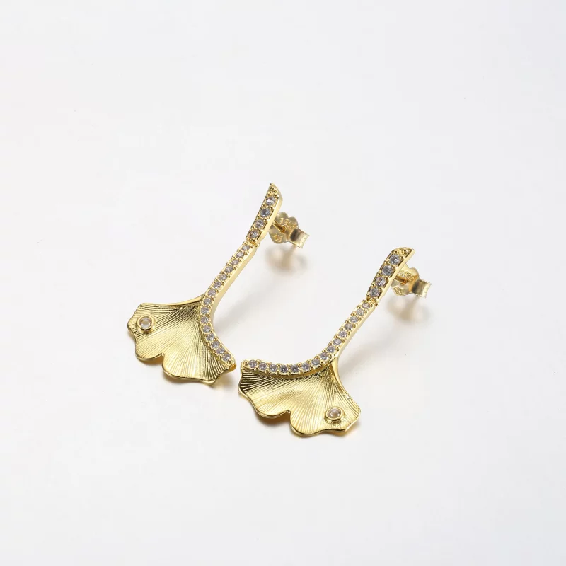 (afbeelding voor) Pandora Ginkgo 14k vergulde hangoordopjes - 262440C01 - Bekijken 2