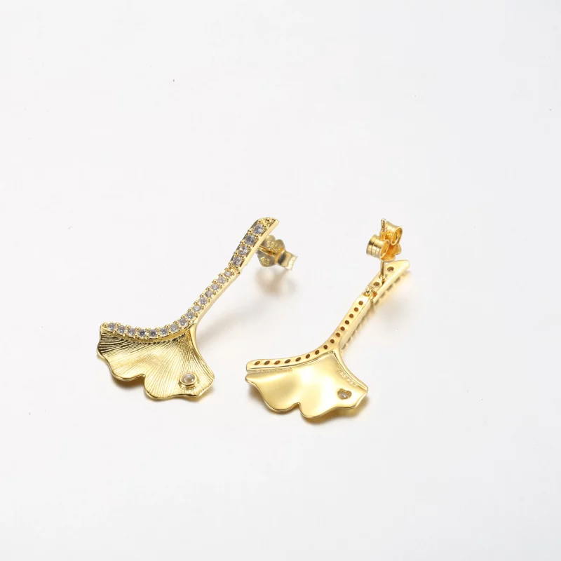 (afbeelding voor) Pandora Ginkgo 14k vergulde hangoordopjes - 262440C01 - Bekijken 4
