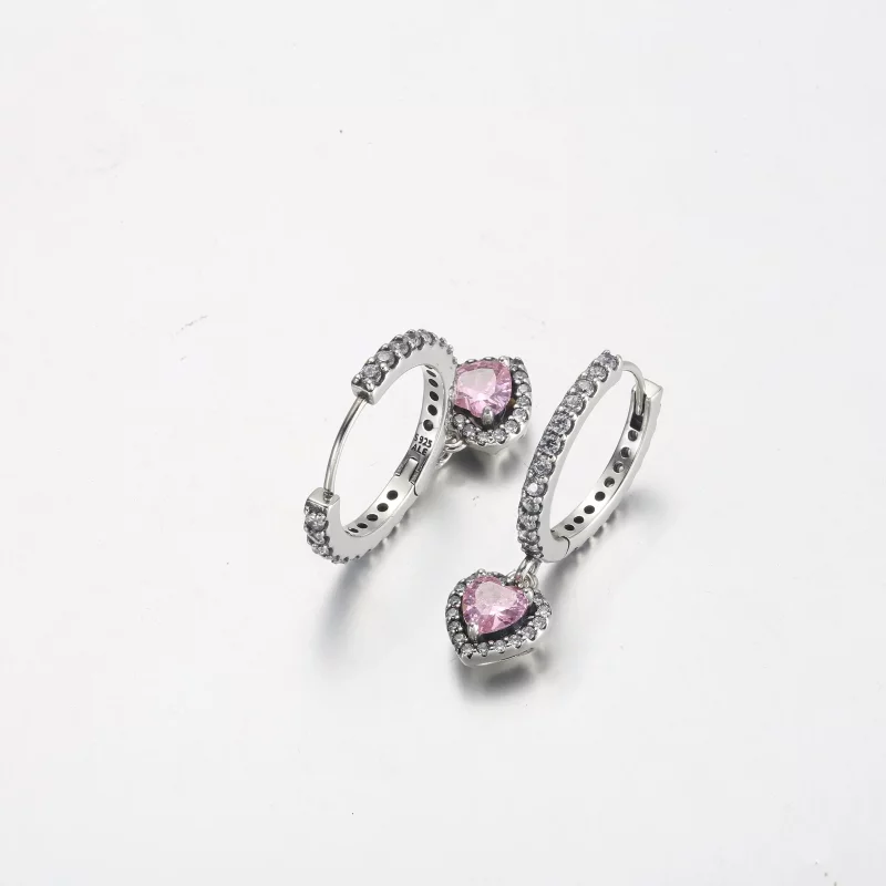 (afbeelding voor) Pandora Sparkling Halo Heart Oorbellen - 291445C01 - Bekijken 4