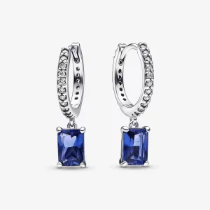 Pandora Blauwe Rechthoekige Schitterende Oorbellen - 292381C01 (afbeelding voor) Pandora Blauwe Rechthoekige Schitterende Oorbellen - 292381C01