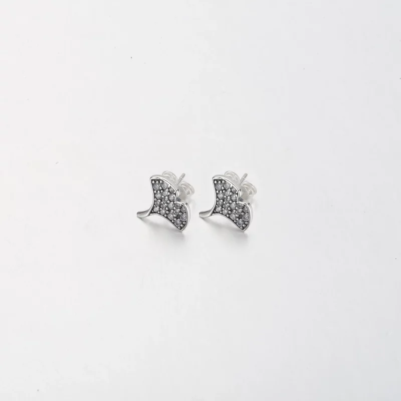 (afbeelding voor) Pandora Ginkgo oorbellen van sterling zilver met knop - 292439C01 - Bekijken 2