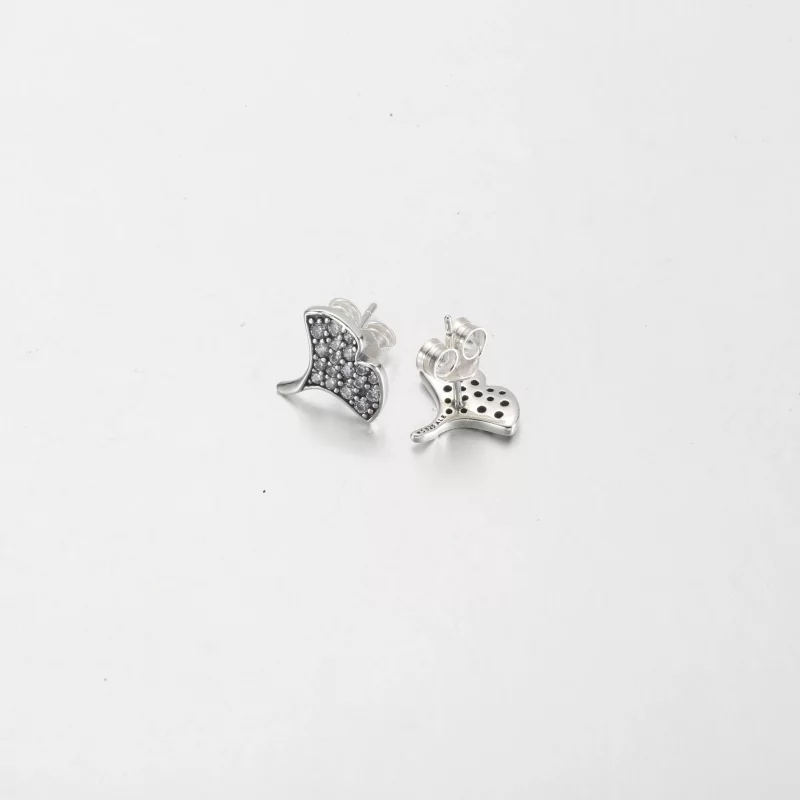 (afbeelding voor) Pandora Ginkgo oorbellen van sterling zilver met knop - 292439C01 - Bekijken 4