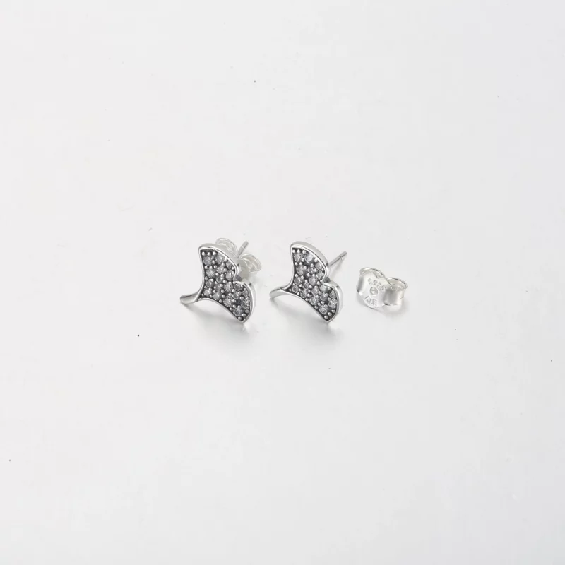 (afbeelding voor) Pandora Ginkgo oorbellen van sterling zilver met knop - 292439C01 - Bekijken 5