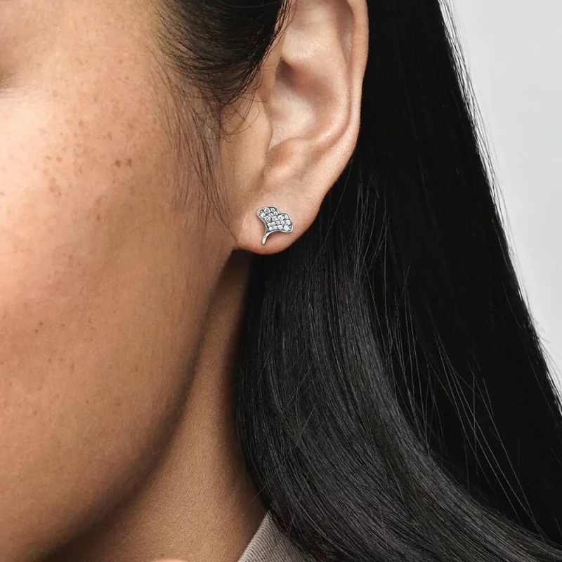 (afbeelding voor) Pandora Ginkgo oorbellen van sterling zilver met knop - 292439C01 - Bekijken 6