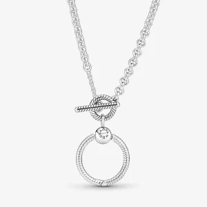 Pandora Moments O Pendant T-bar Ketting - 391157C00 (afbeelding voor) Pandora Moments O Pendant T-bar Ketting - 391157C00