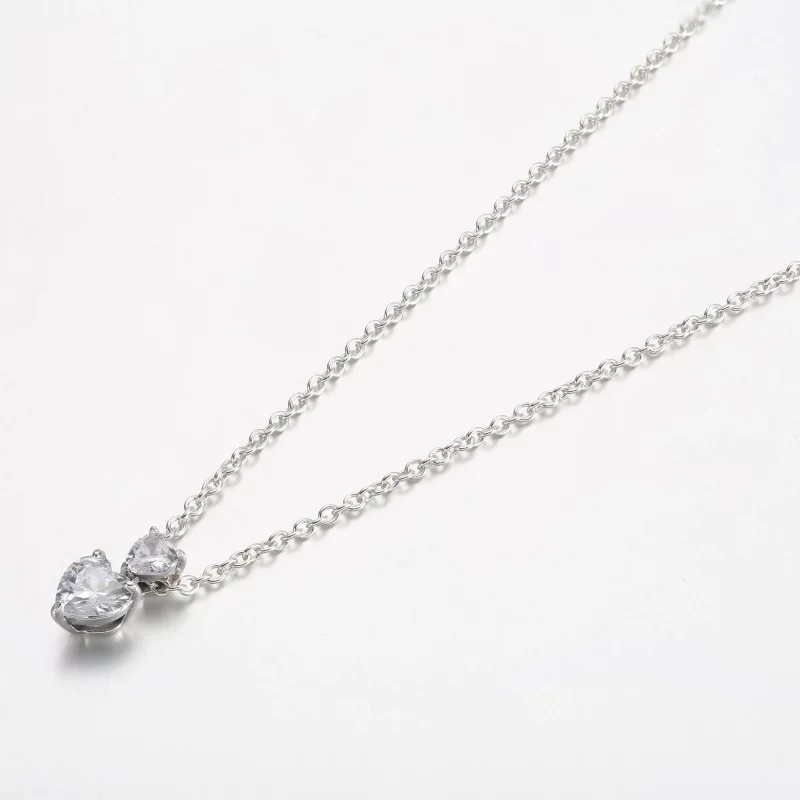 (afbeelding voor) Pandora Double Heart Pendant Sparkling Collier Ketting - 391229C01 - Bekijken 2