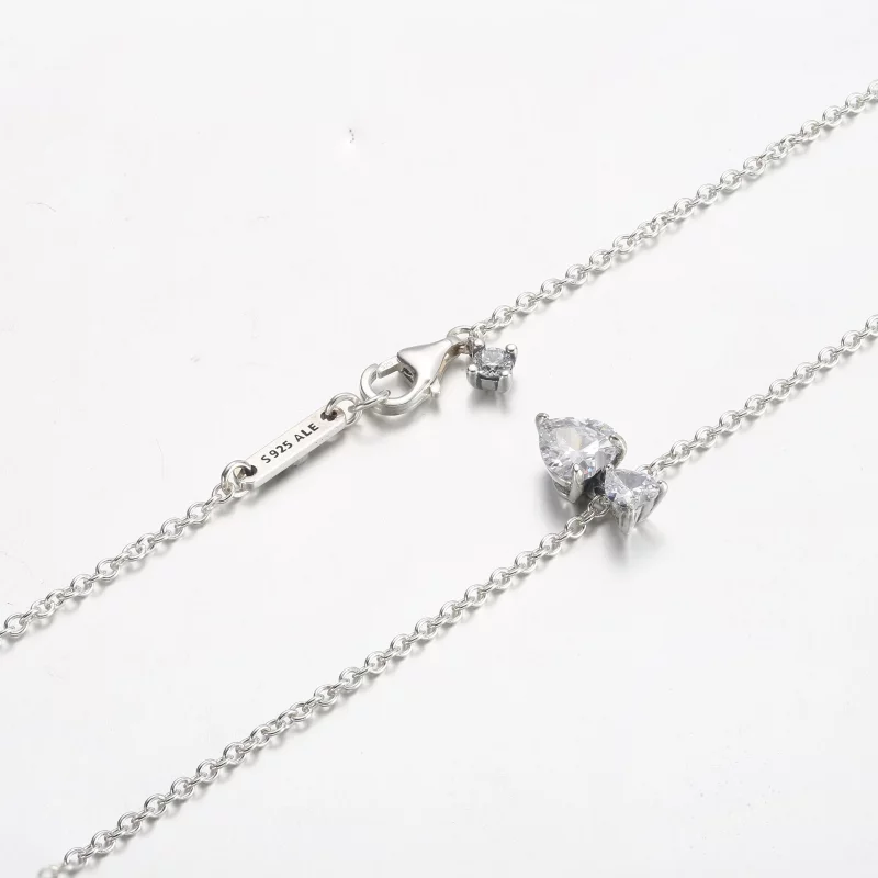 (afbeelding voor) Pandora Double Heart Pendant Sparkling Collier Ketting - 391229C01 - Bekijken 5