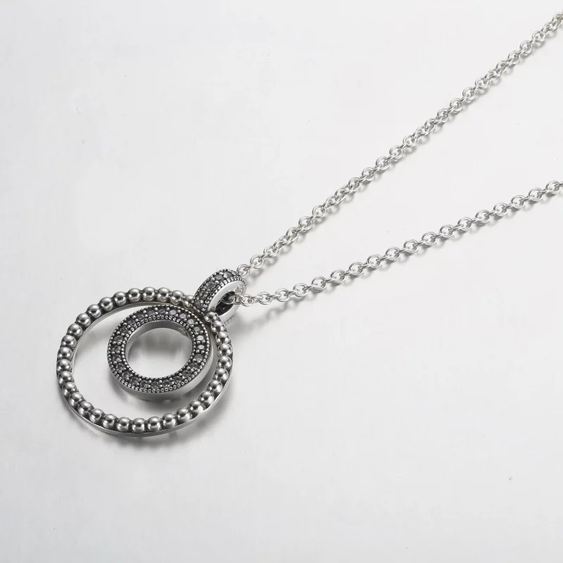 (afbeelding voor) Pandora Signature Pavé & Kralen Hanger & Ketting - 392308C01 - Bekijken 2