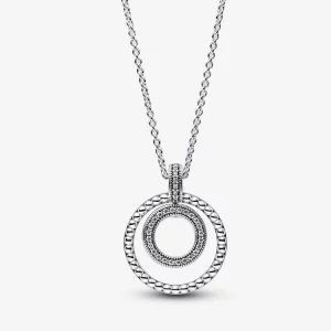 Pandora Signature Pavé & Kralen Hanger & Ketting - 392308C01 (afbeelding voor) Pandora Signature Pavé & Kralen Hanger & Ketting - 392308C01