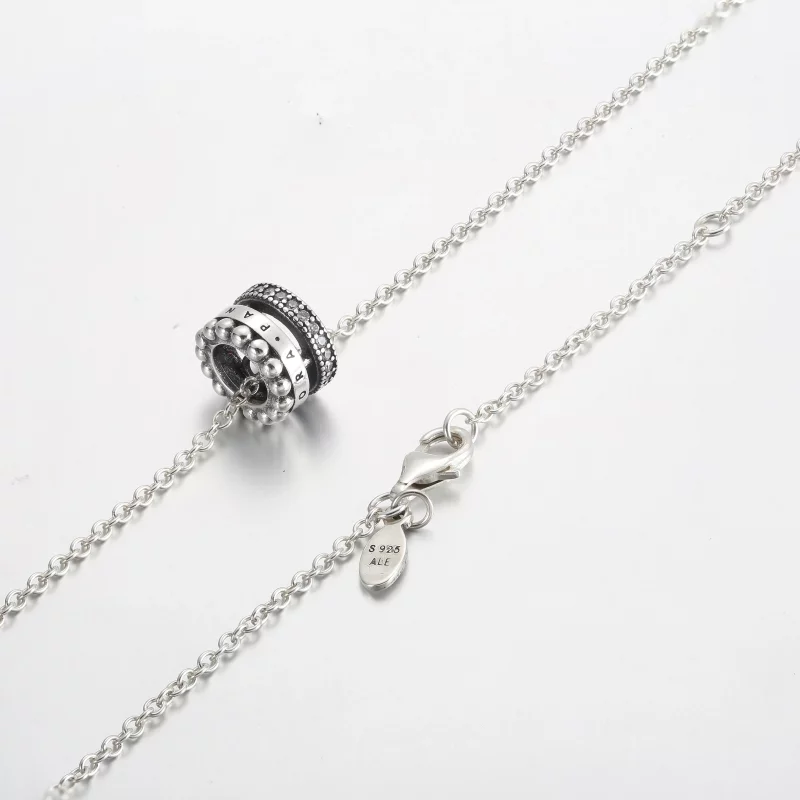 (afbeelding voor) Pandora Signature Logo Pavé & Kralen Hanger & Ketting - 392311C01 - Bekijken 4