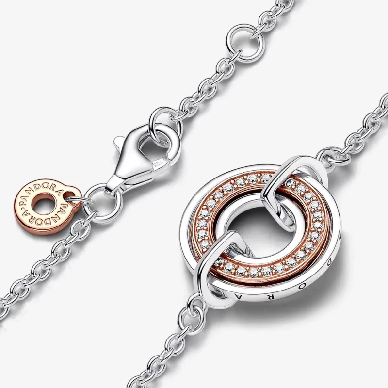 (afbeelding voor) Pandora Signature Two Tweekleurige Logo & Pavé Kettingarmband - 582741C01 - Bekijken 2
