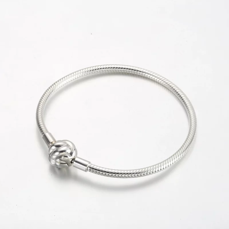 (afbeelding voor) Pandora Slangenketting halsketting van sterling zilver met liefdesknoopsluiting - Bekijken 3