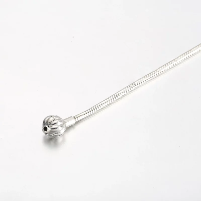 (afbeelding voor) Pandora Slangenketting halsketting van sterling zilver met liefdesknoopsluiting - Bekijken 4