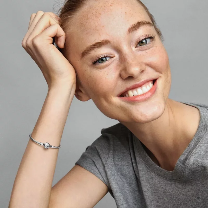 (afbeelding voor) Pandora Slangenketting halsketting van sterling zilver met liefdesknoopsluiting - Bekijken 6