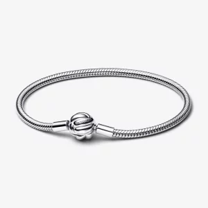 (afbeelding voor) Pandora Slangenketting halsketting van sterling zilver met liefdesknoopsluiting - 592422C00