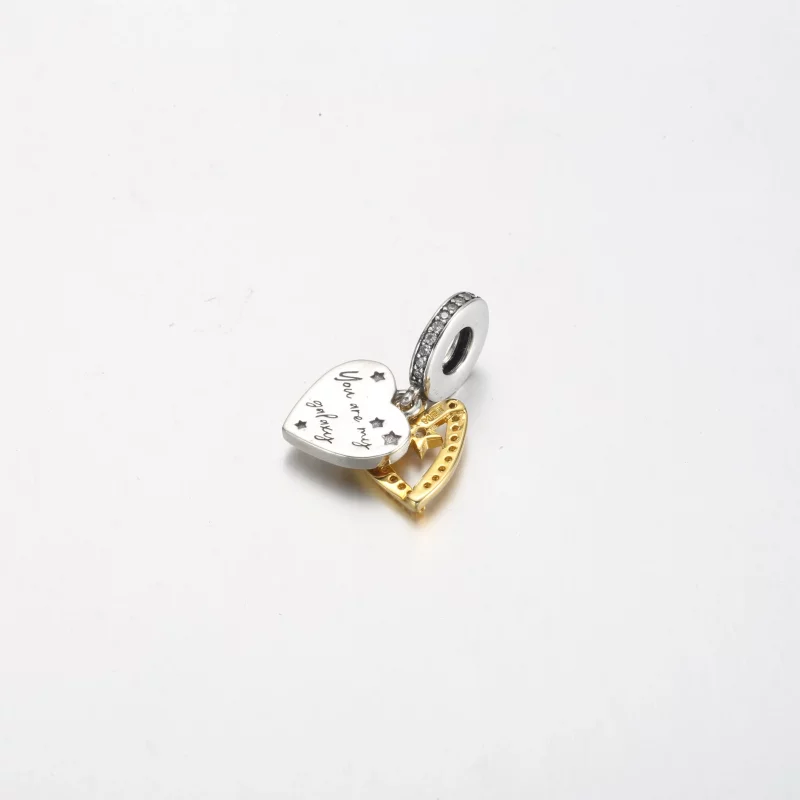 (afbeelding voor) Pandora Vallende Ster Harten Dubbele Hangende Charm - 762203C01 - Bekijken 3