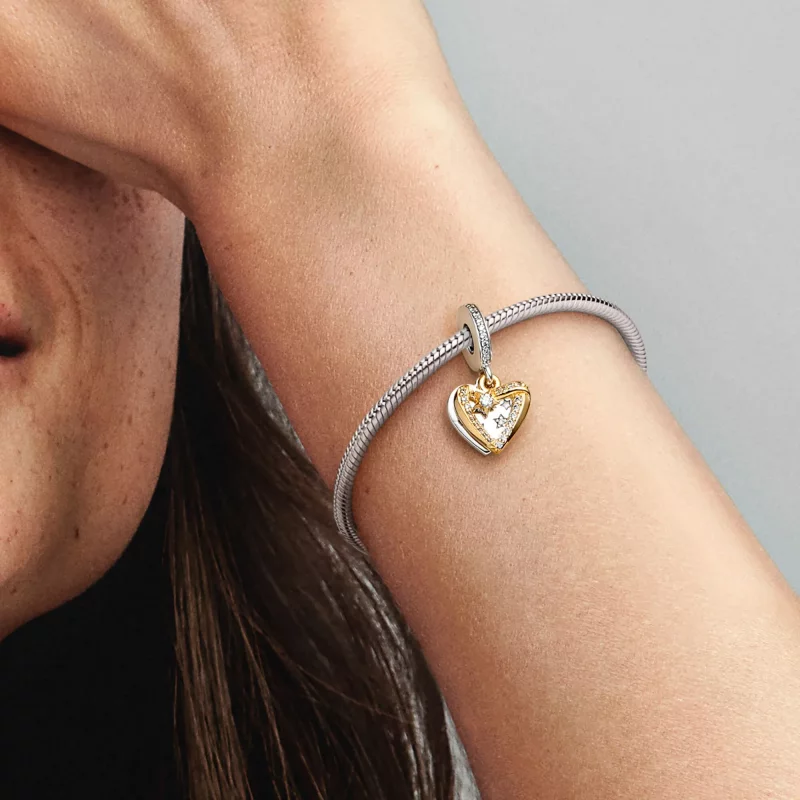 (afbeelding voor) Pandora Vallende Ster Harten Dubbele Hangende Charm - 762203C01 - Bekijken 5