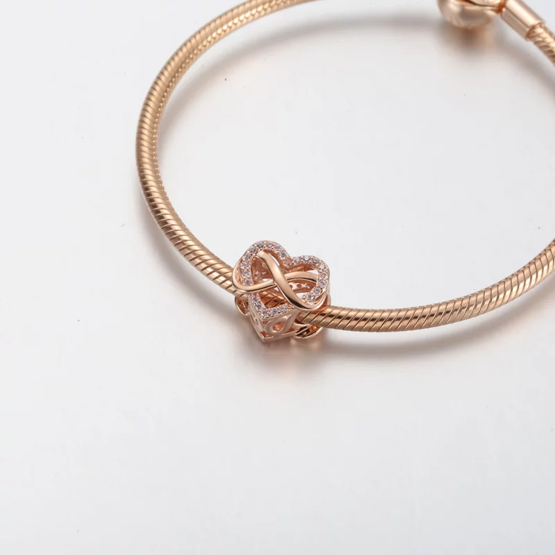 (afbeelding voor) Pandora Family Infinity Roze Hart Charm - 782246C01 - Bekijken 4