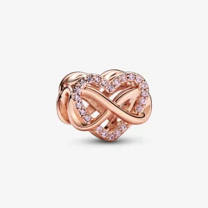 Pandora Family Infinity Roze Hart Charm - 782246C01 (afbeelding voor) Pandora Family Infinity Roze Hart Charm - 782246C01