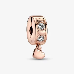 Pandora Infinite Hearts Sparkling Dangling Clip Charm - 782253C01 (afbeelding voor) Pandora Infinite Hearts Sparkling Dangling Clip Charm - 782253C01